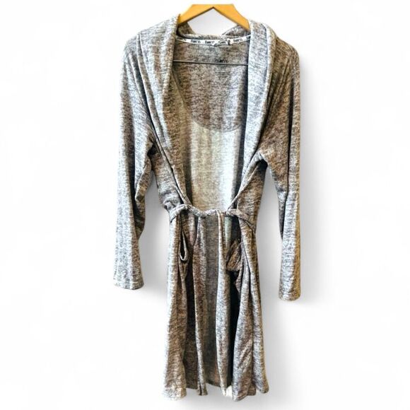 Born Shawl Collar Robe Sz L/XL Gray Pockets Knee Length - Picture 1 of 7